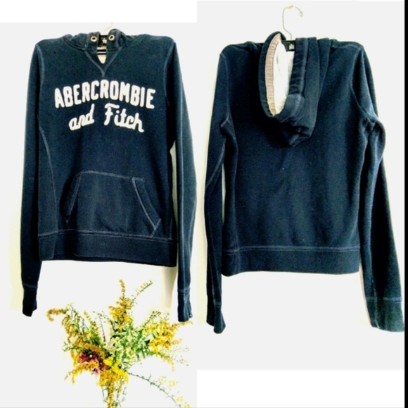 Vtg A&F Navy hoodie sweatshirt Sz XS/2 60% cotton - Picture 2 of 10